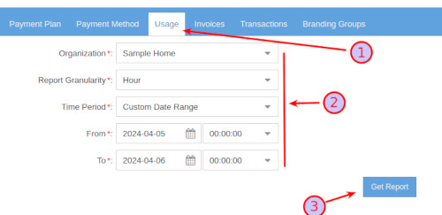 GroveStreams - Data I O Usage Settings