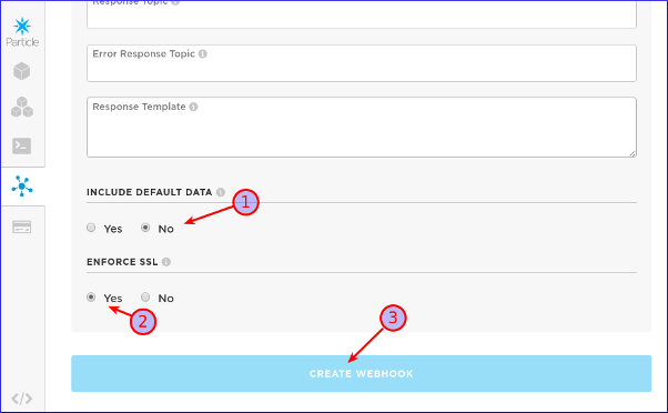 Particle Webhook