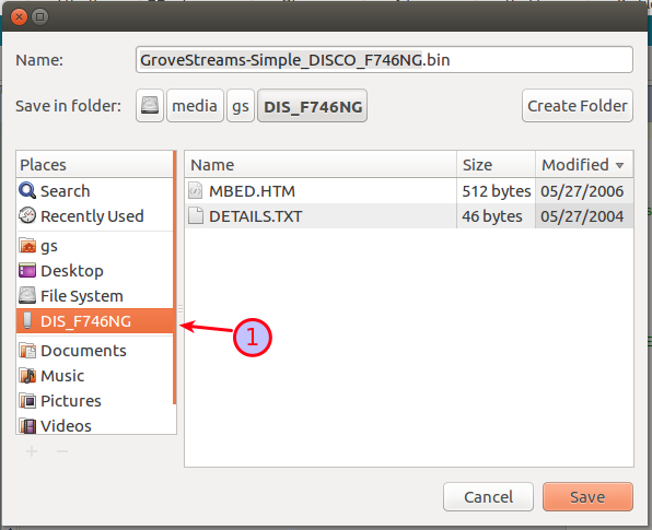 STMicroelectronics GroveStreams Save Compiled